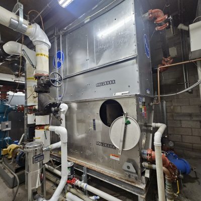 Chiller Tower Opened Up - Mountain Hydronics